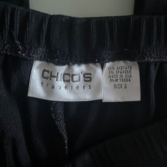 Chico’s pants women long travel Large Black Acetate - Picture 7 of 7